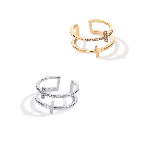Double Cross Miniature Ring - Kaldas Online Shopping