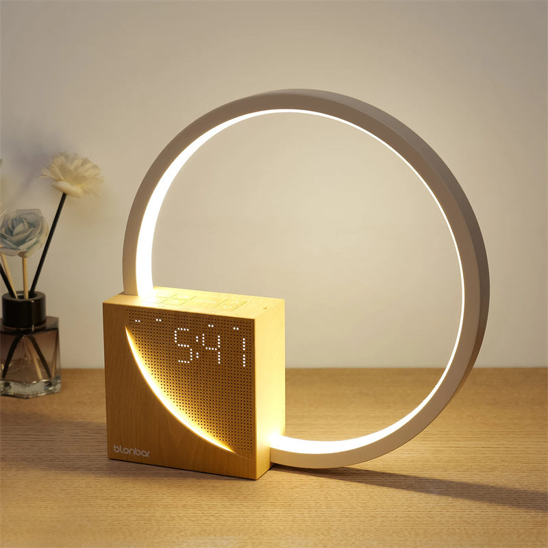 Touch Bedside Lamp with Alarm Clock, Natural Sounds, and Touch Control