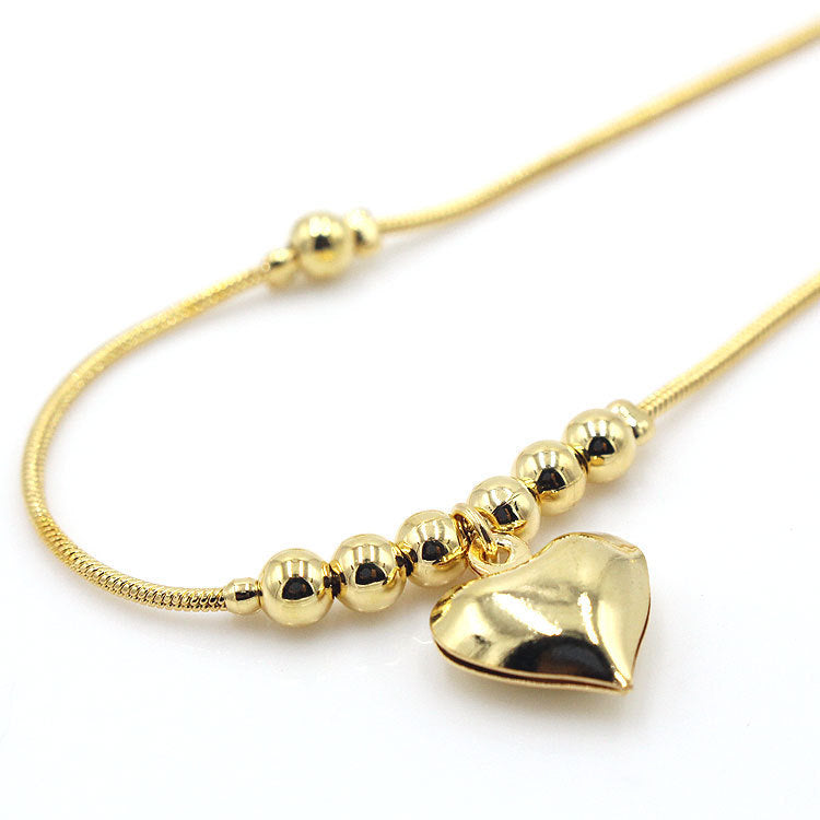 Golden Heart-shaped Anklet