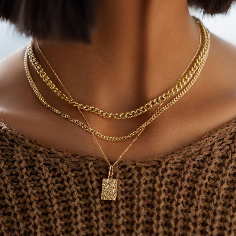 Alloy Multi-layer Clavicle Chain Necklace
