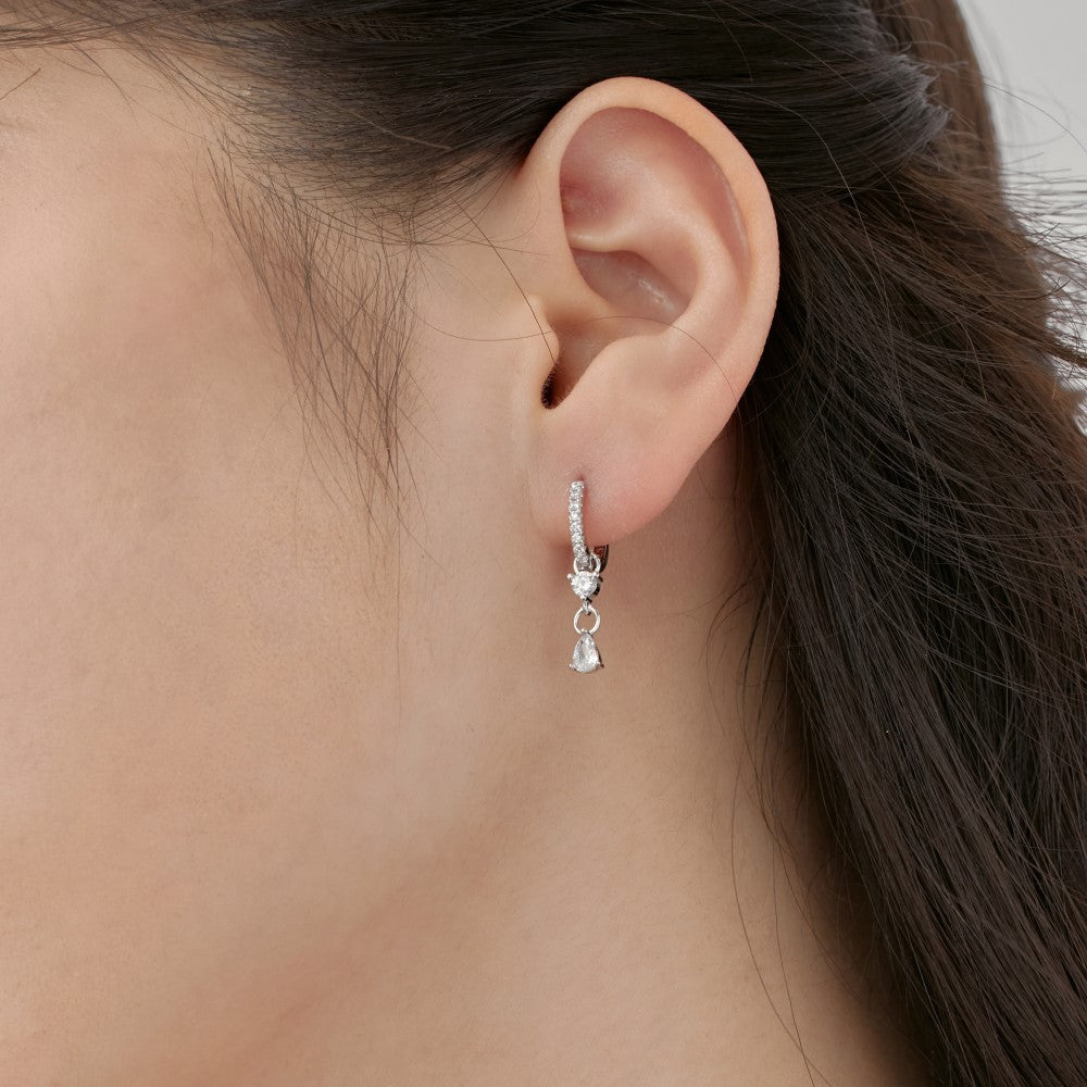 S925 Silver Pear-shaped Zircon Drop Earrings