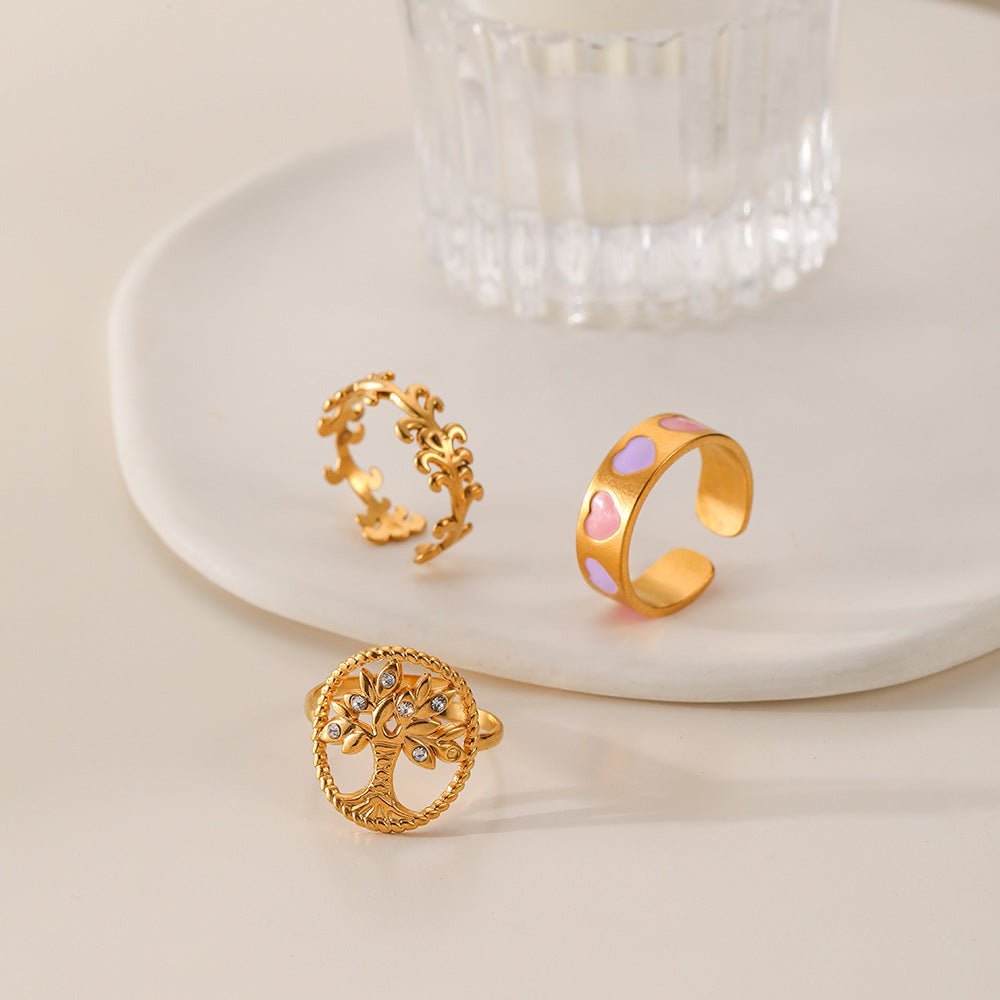 Stainless Steel 3 Rings Set