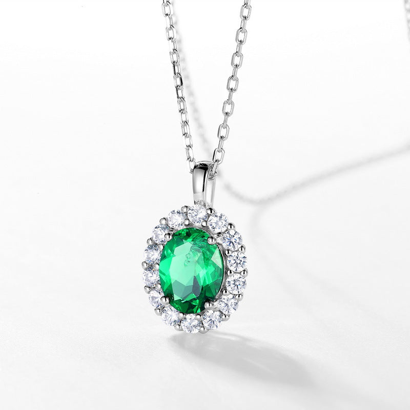S925 Silver Emerald Necklace