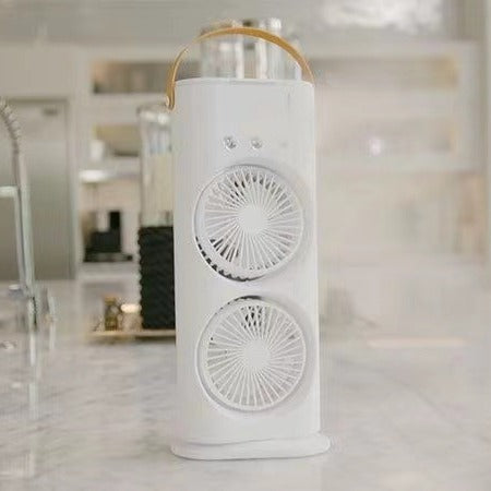 Double-Ended Portable Spray Fan & Humidifier: Compact Air Cooler & Conditioner