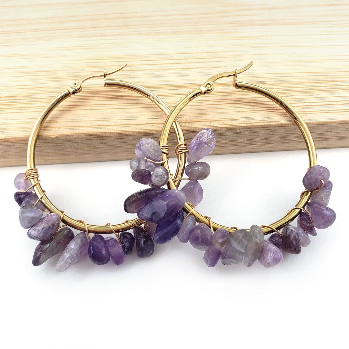 Natural Crystal Stone Earrings