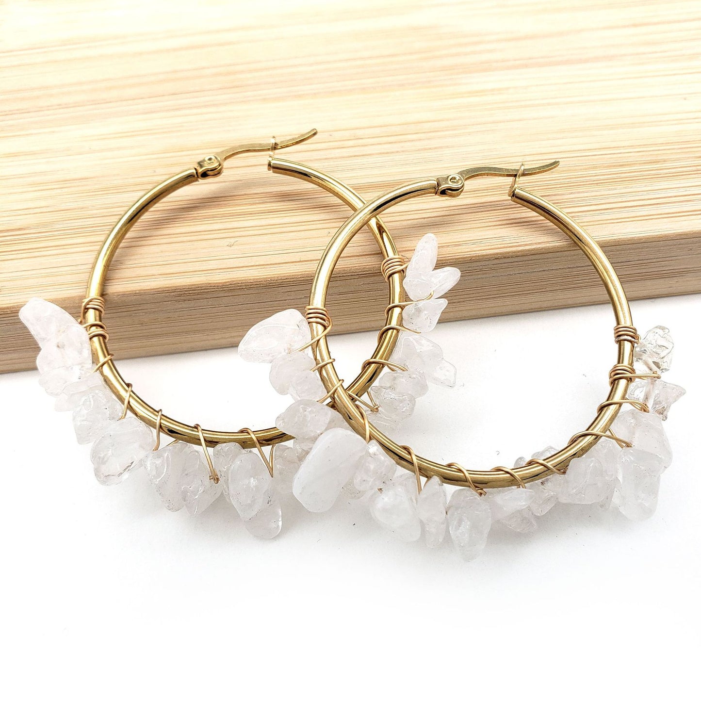 Natural Crystal Stone Earrings