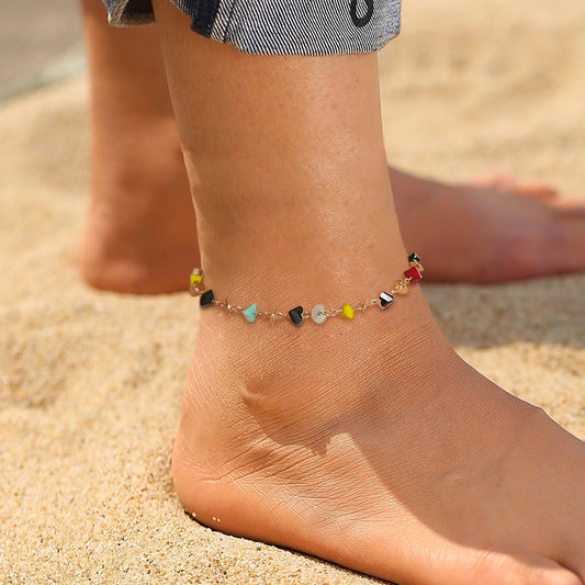 Natural Color Agate Stone Anklet