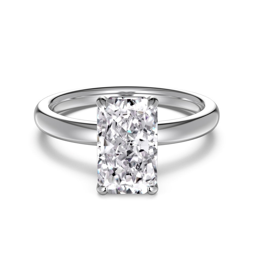 S925 Silver Rectangular Ice Flower Cut Diamond Ring