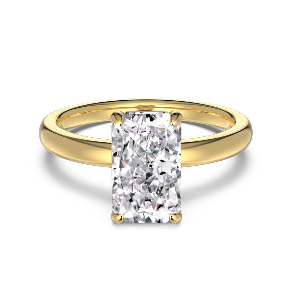 S925 Silver Rectangular Ice Flower Cut Diamond Ring