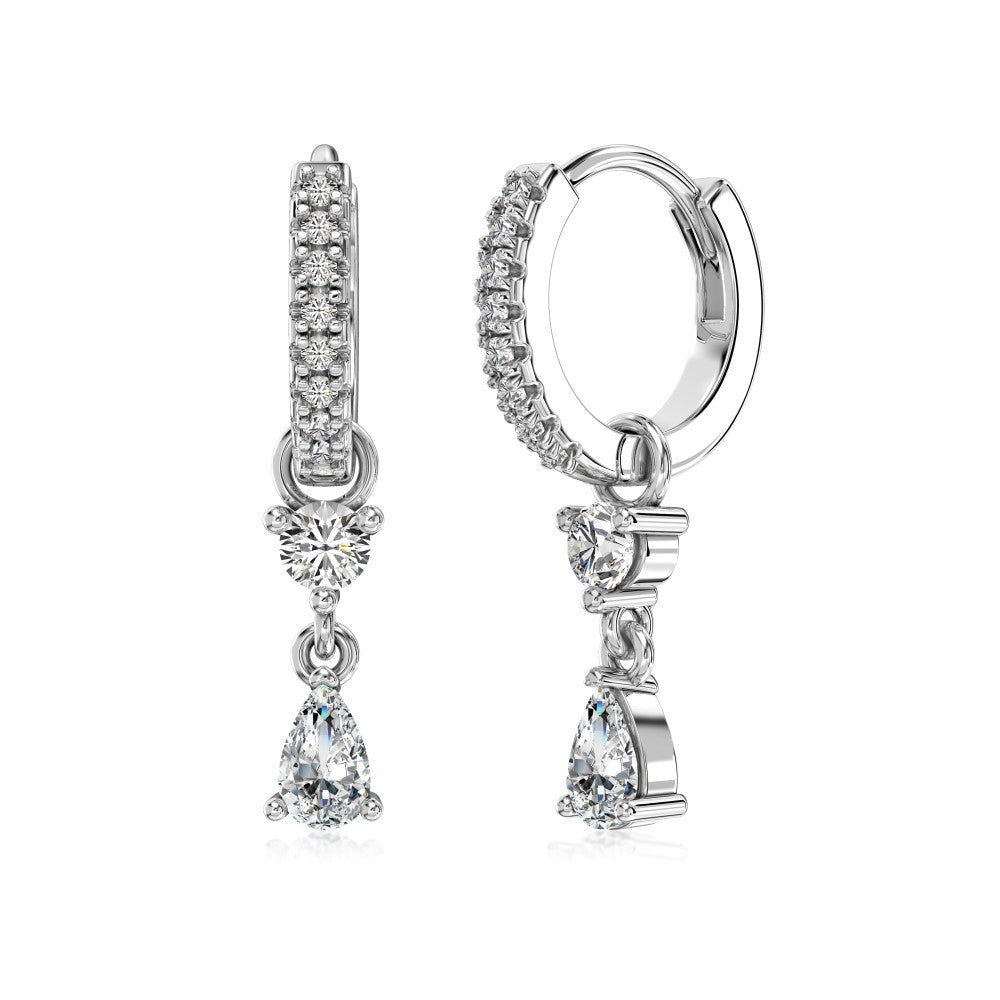 S925 Silver Pear-shaped Zircon Drop Earrings