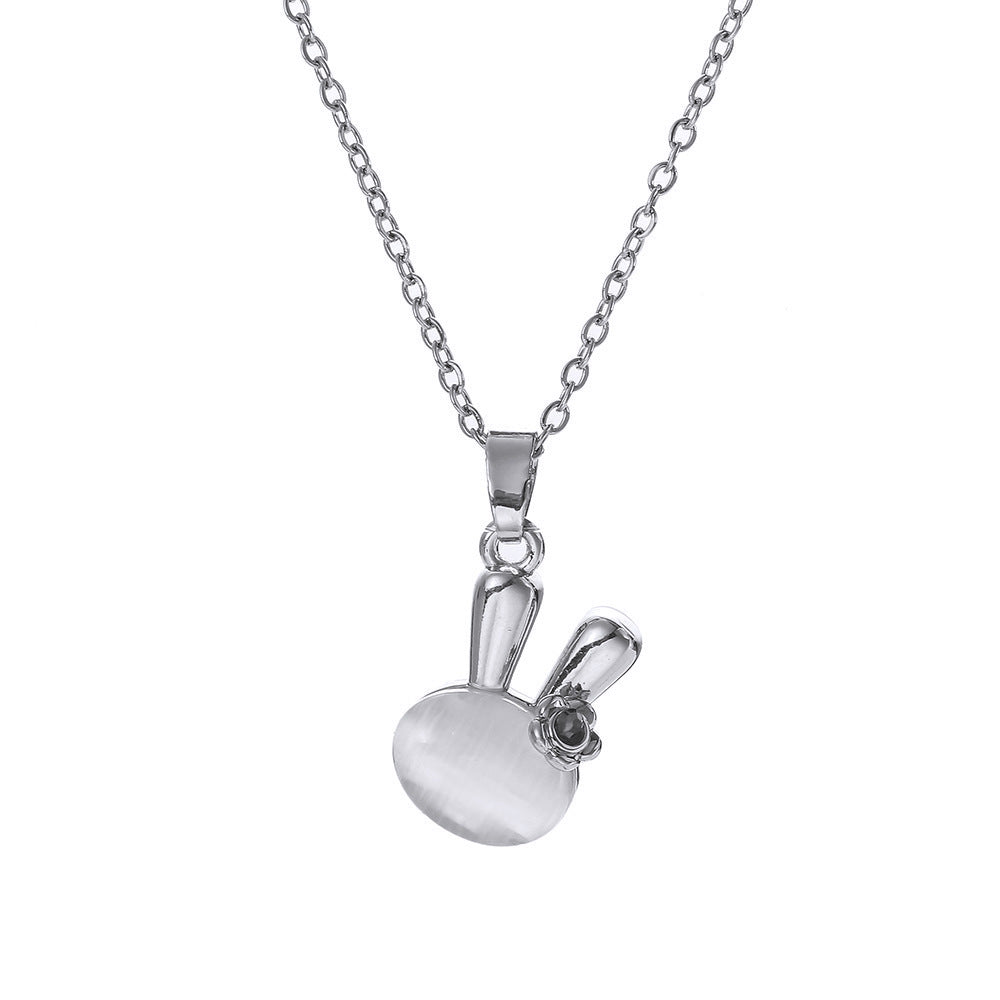 Silver Opal Bunny Necklace - Kaldas Online Shopping