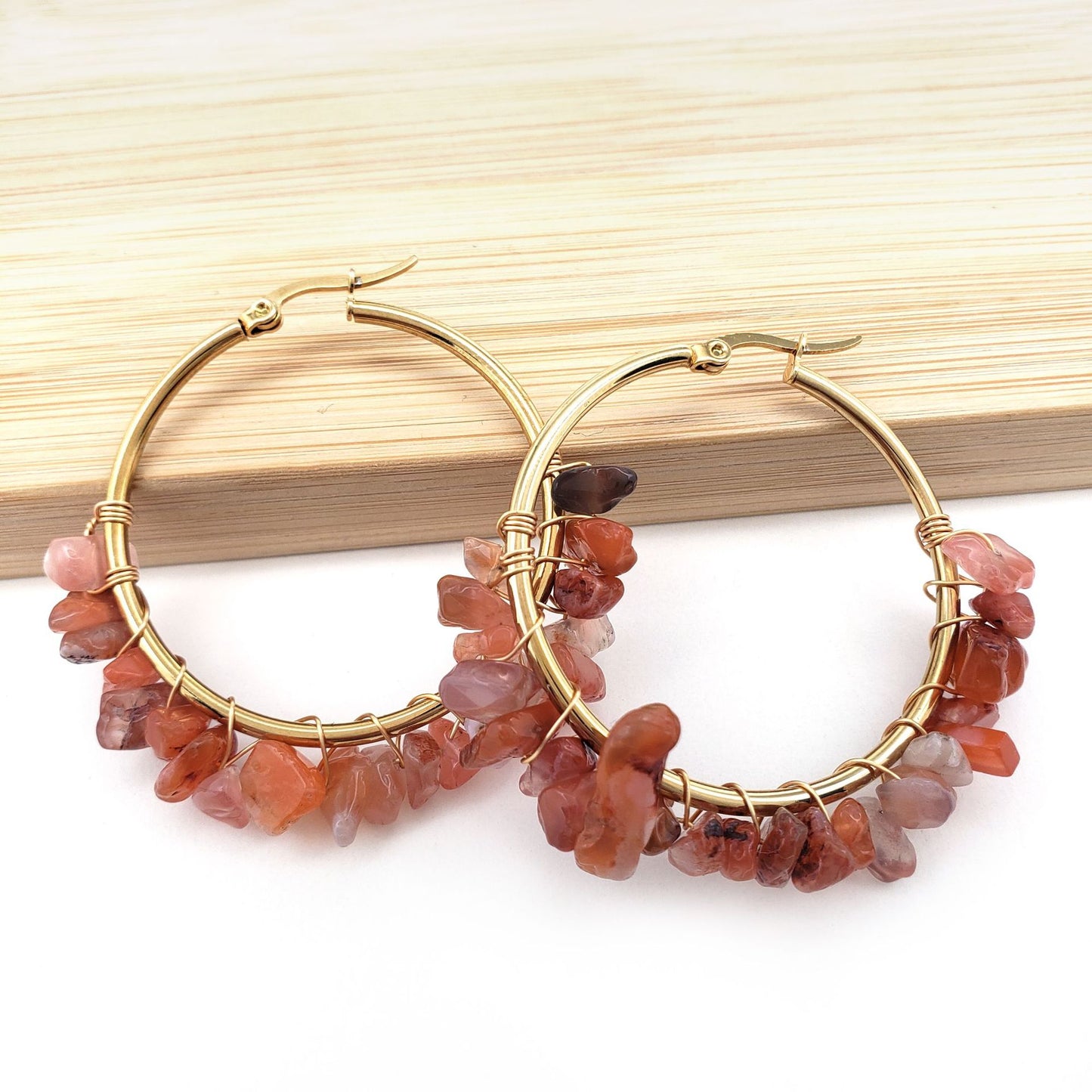 Natural Crystal Stone Earrings