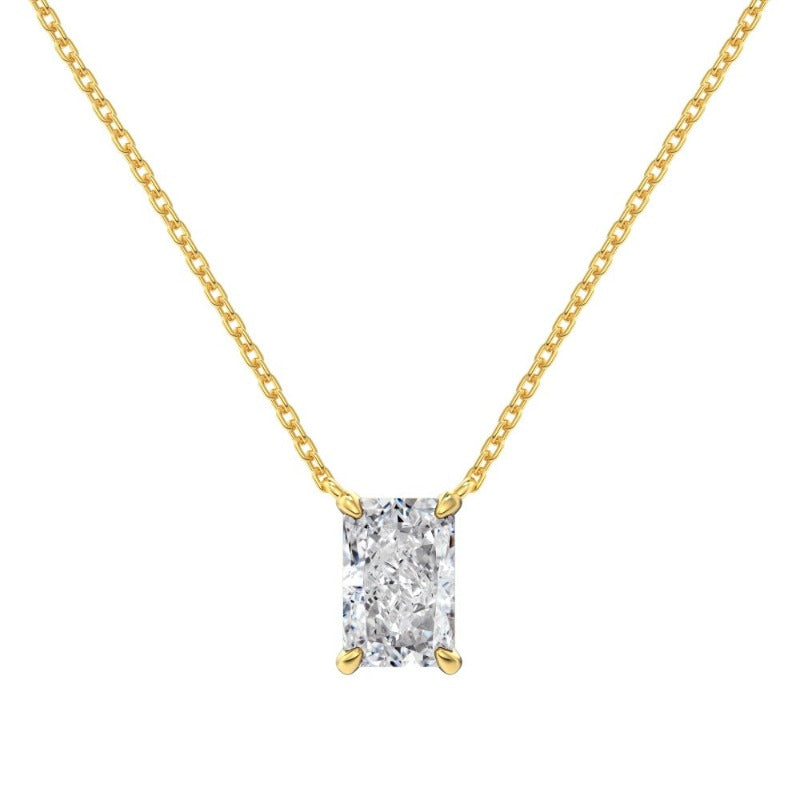 S925 Silver White Ice Flower Cut Diamond Necklace