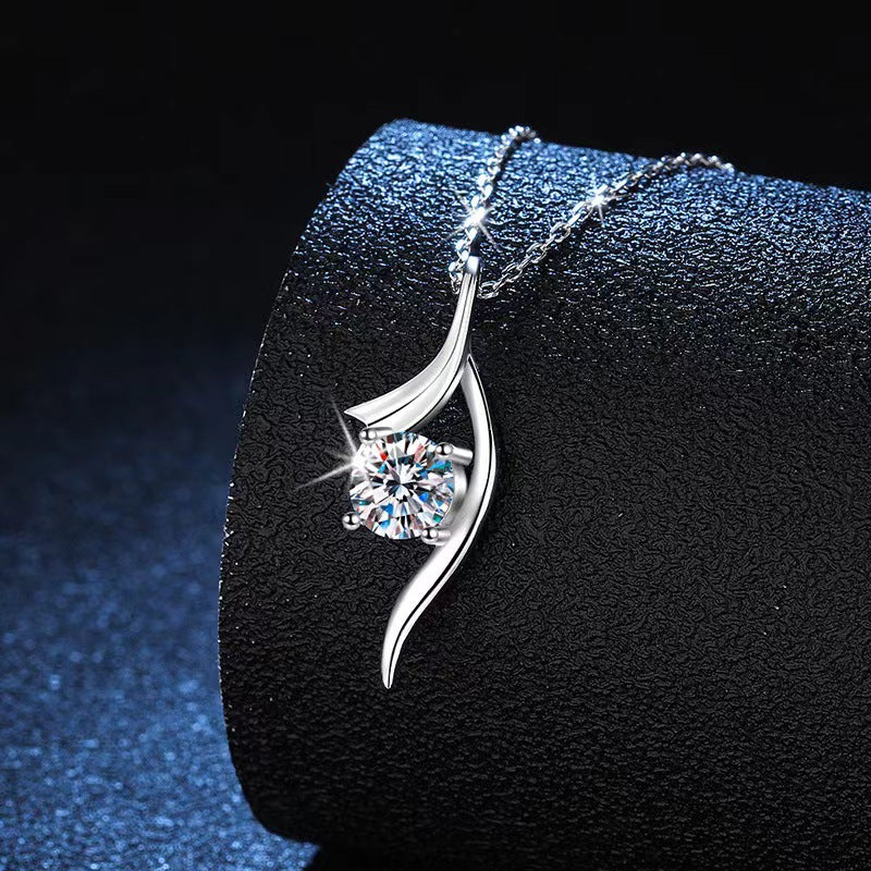 925 Sterling Silver 1 Karat-inch Diamond Necklace