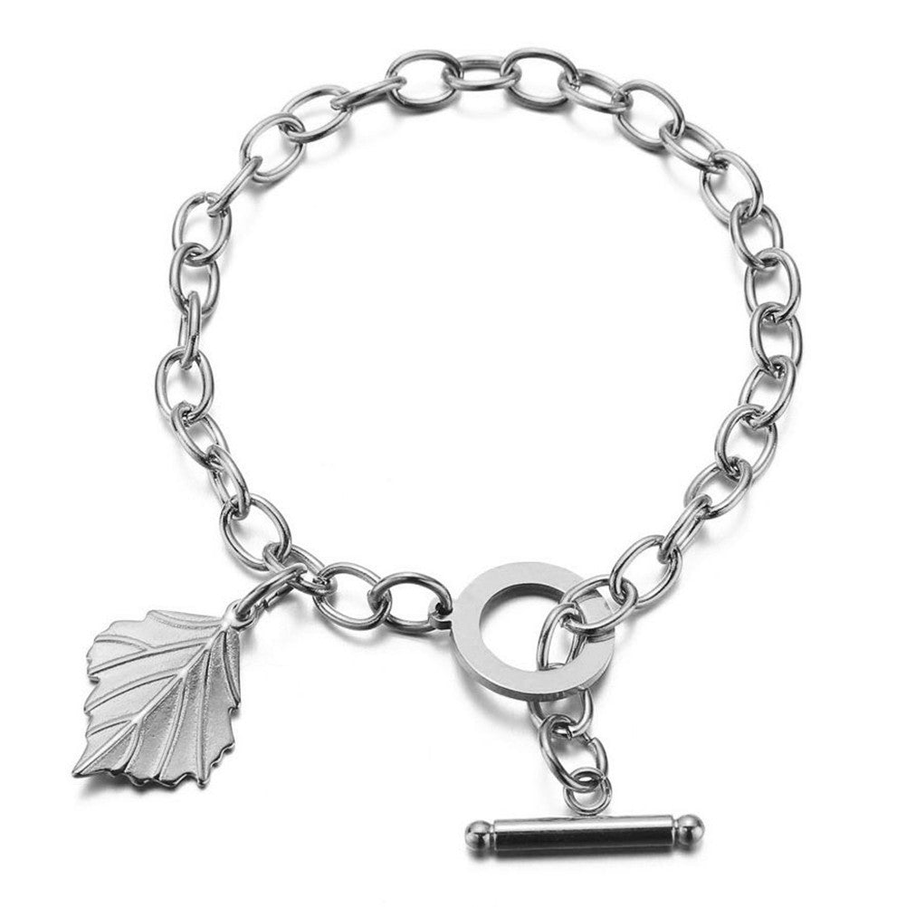 Thick Chain Leaf Bracelet - Kaldas Online Shopping