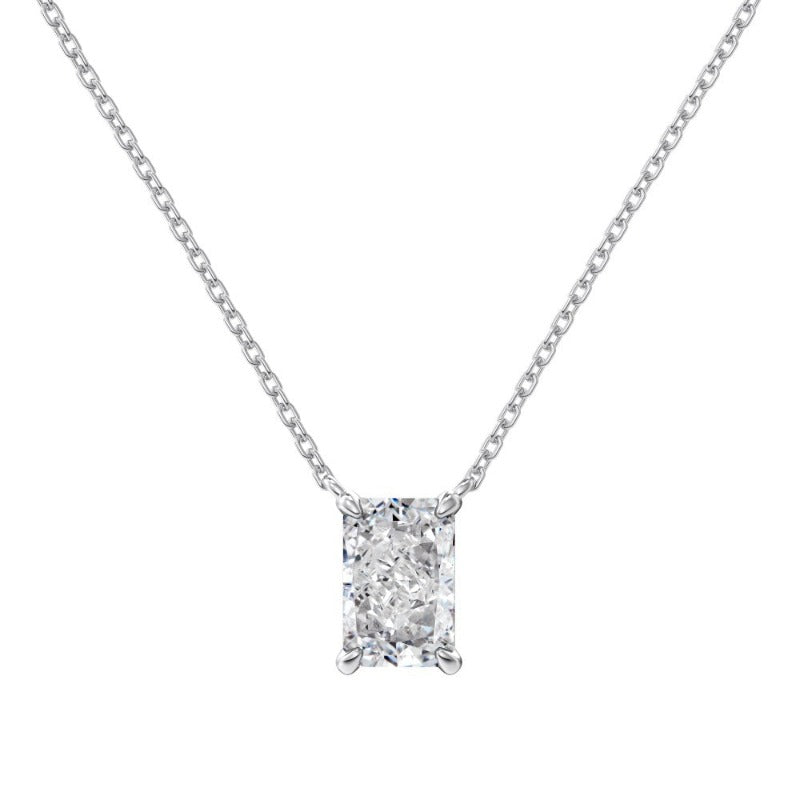 S925 Silver White Ice Flower Cut Diamond Necklace