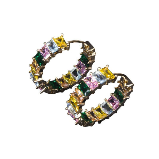 Full Zirconium Round Earrings