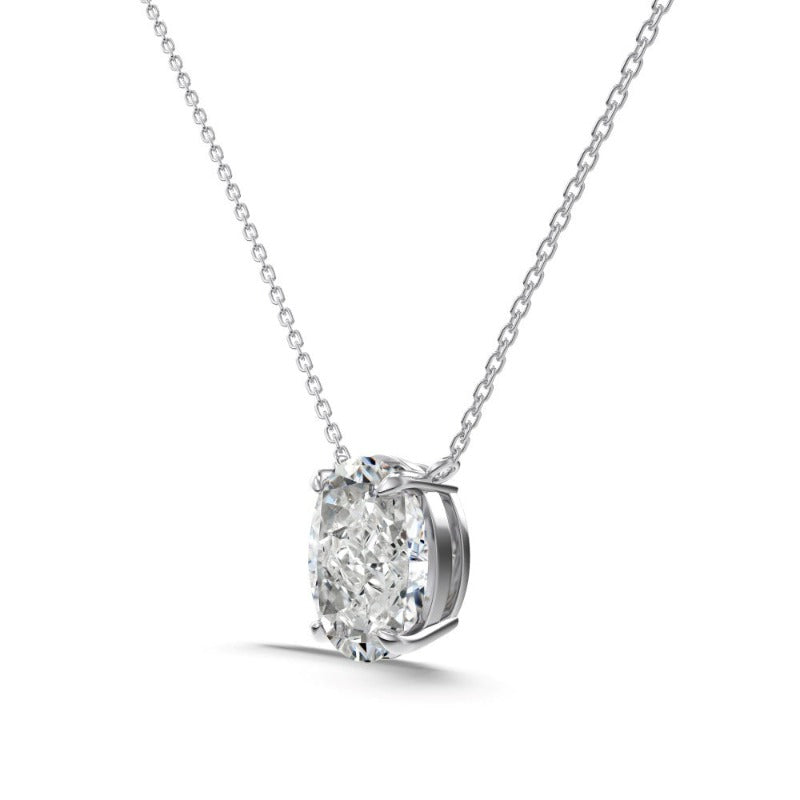 S925 Silver Oval Ice Flower Cut Diamond Necklace