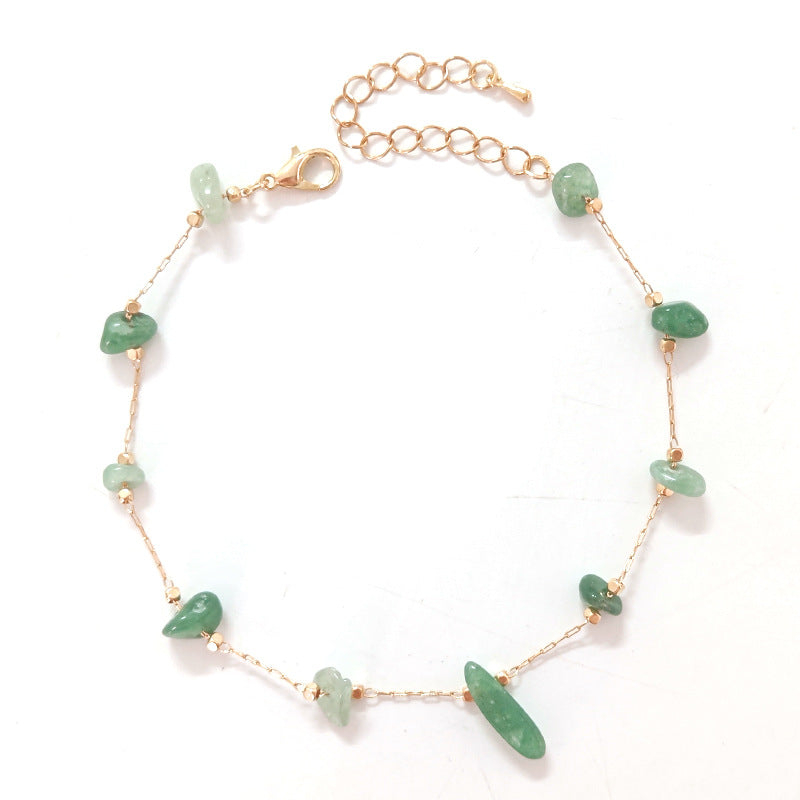Natural Color Agate Stone Anklet