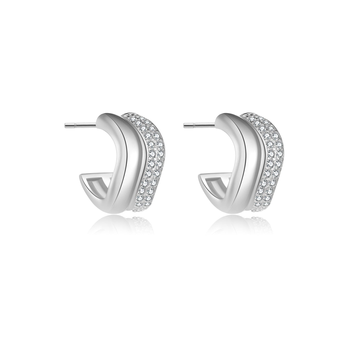 S925 Sterling Silver Geometric Circle Earrings