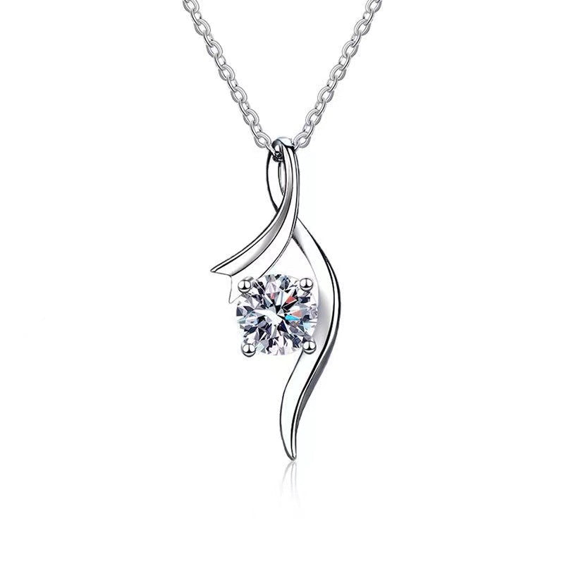 925 Sterling Silver 1 Karat-inch Diamond Necklace
