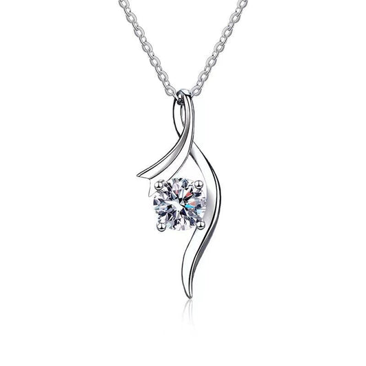925 Sterling Silver 1 Karat-inch Diamond Necklace