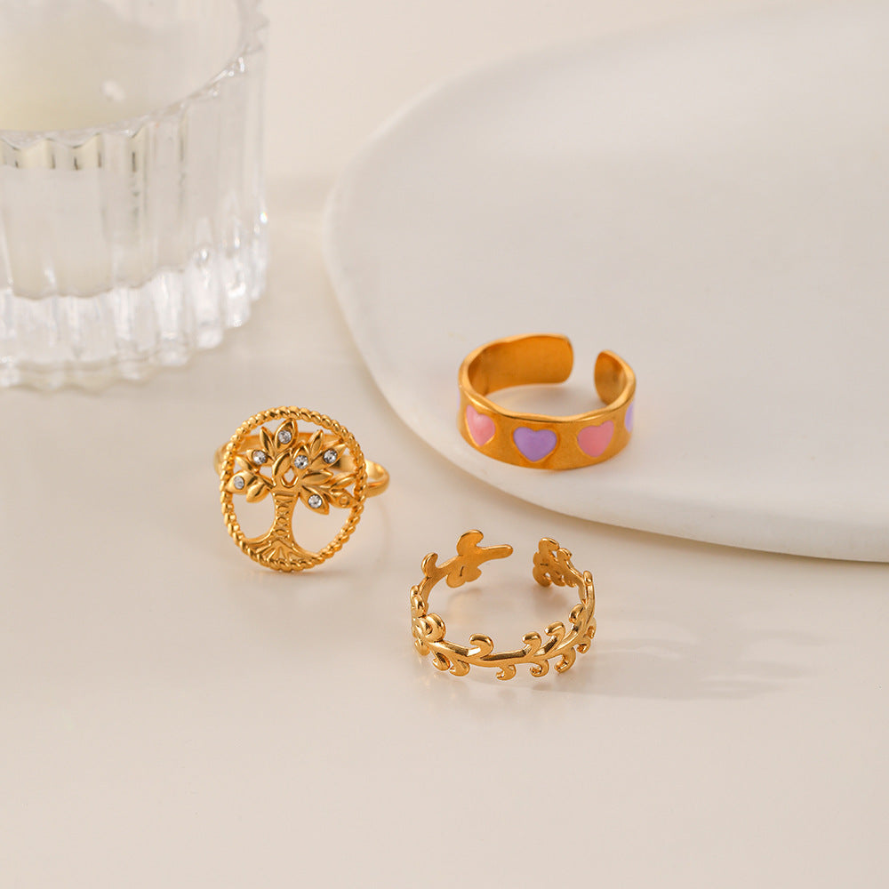 Stainless Steel 3 Rings Set
