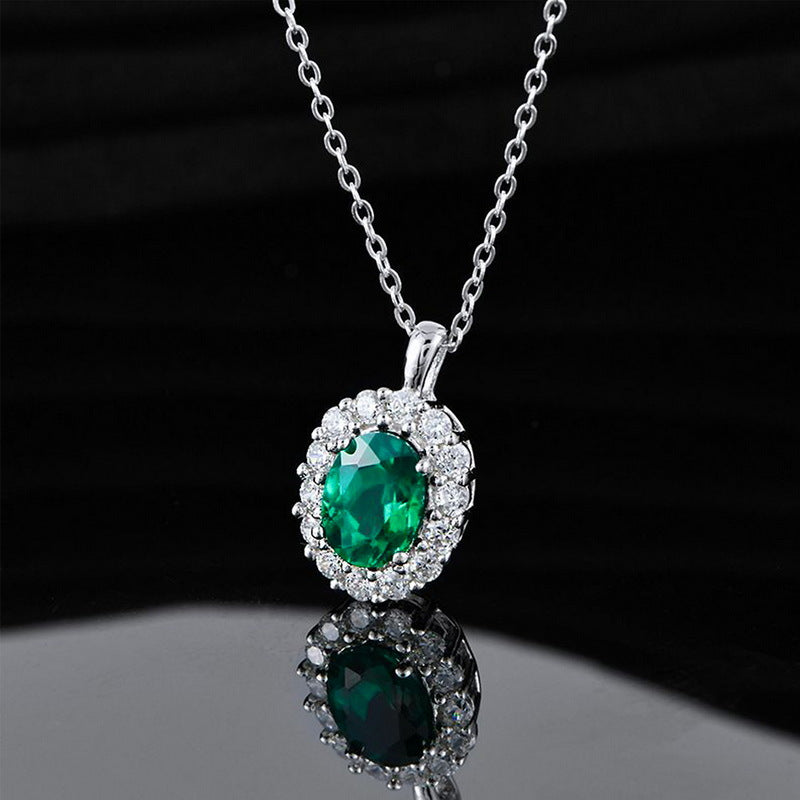 S925 Silver Emerald Necklace