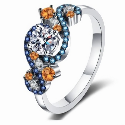 Color Matching Micro-inlaid Moissanite Ring