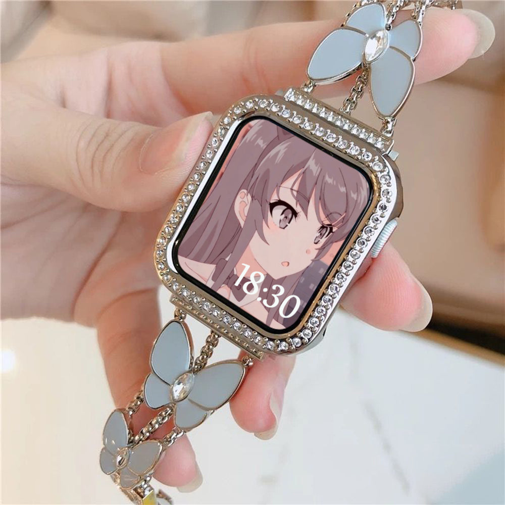 Butterfly Flower Metal Watch Band - Kaldas Online Shopping