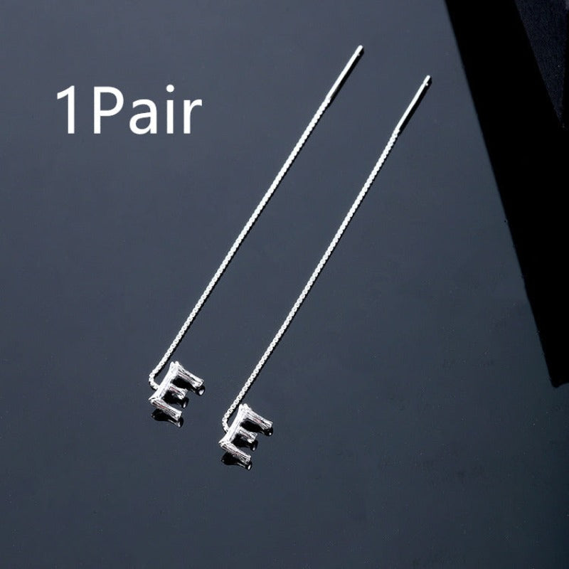 925 Sterling Silver Letters Drop Earrings