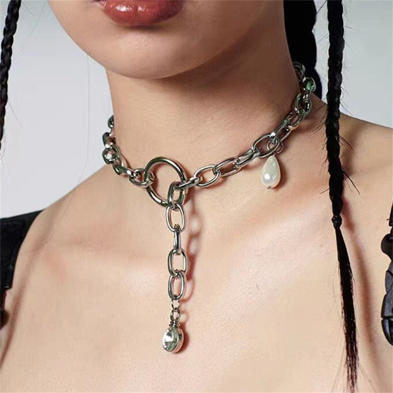 Pearl Collarbone Chain Necklace - Kaldas Online Shopping