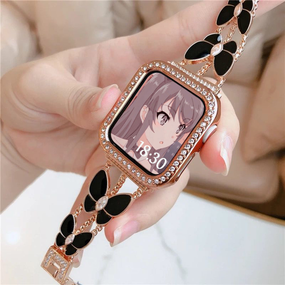 Butterfly Flower Metal Watch Band - Kaldas Online Shopping