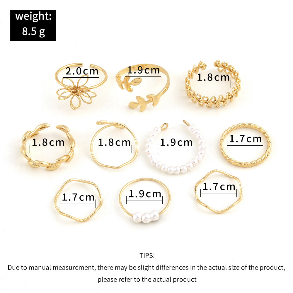 Openwork Flower Ring Set - Kaldas Online Shopping