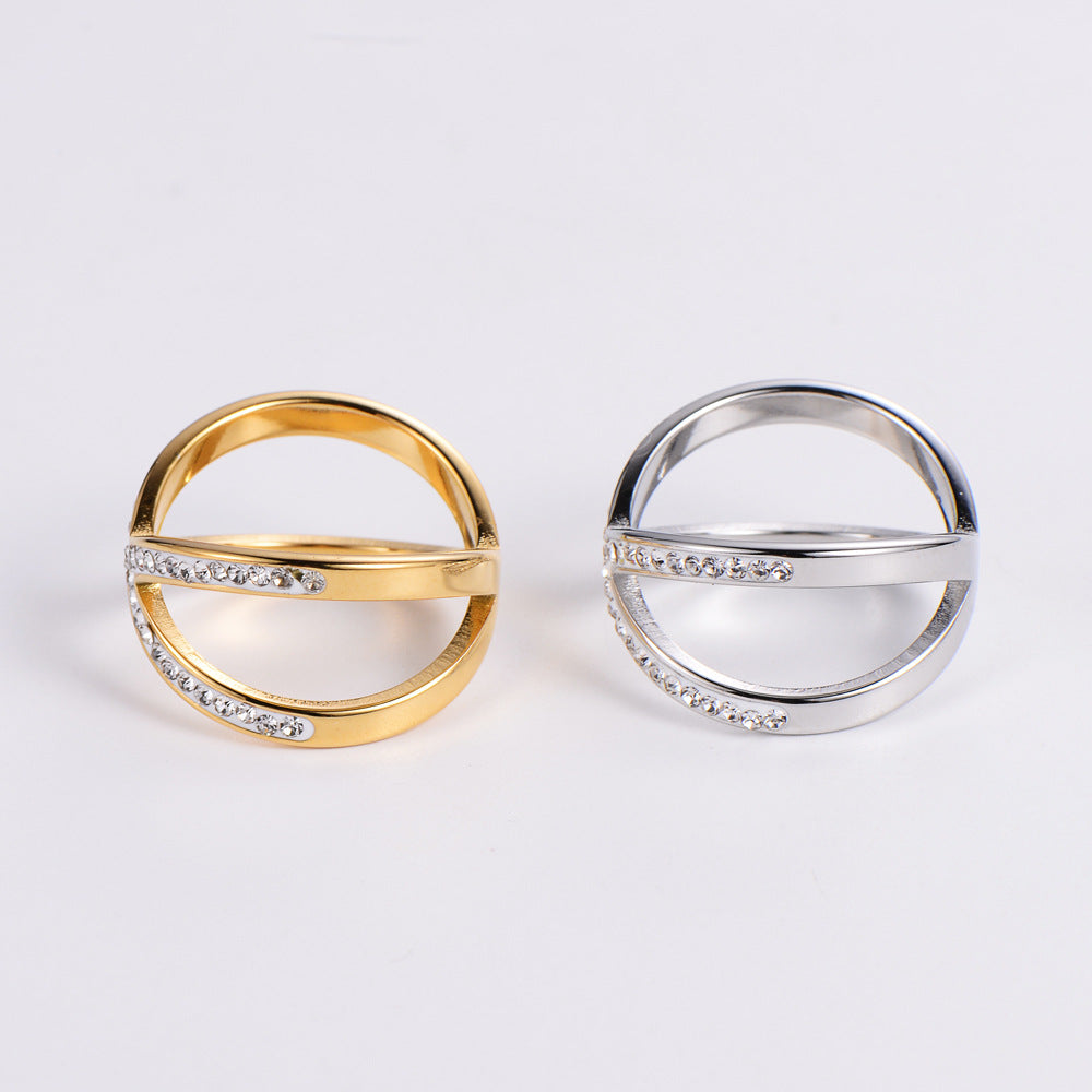 Hollow-out Rhinestone Ring