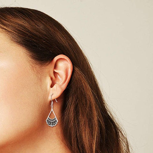 Silver RBG Shaped drop Earrings - Kaldas Online Shopping