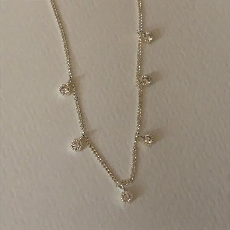 S925 Sterling Silver Zircon Necklace