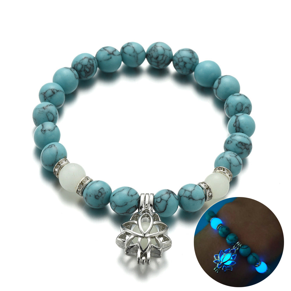 Glow Energy Lotus Natural Stone Bracelet - Kaldas Online Shopping