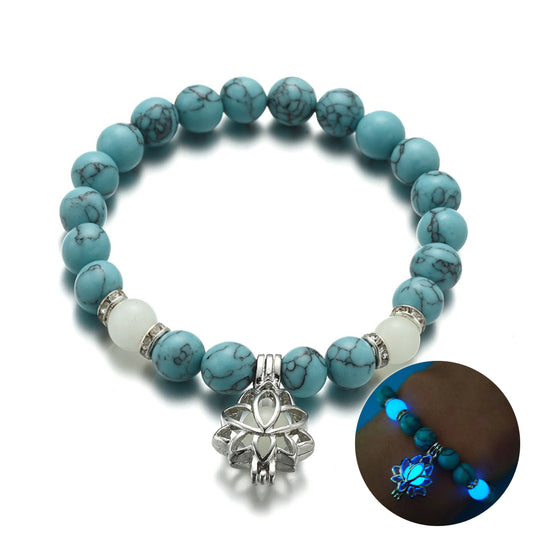 Glow Energy Lotus Natural Stone Bracelet - Kaldas Online Shopping