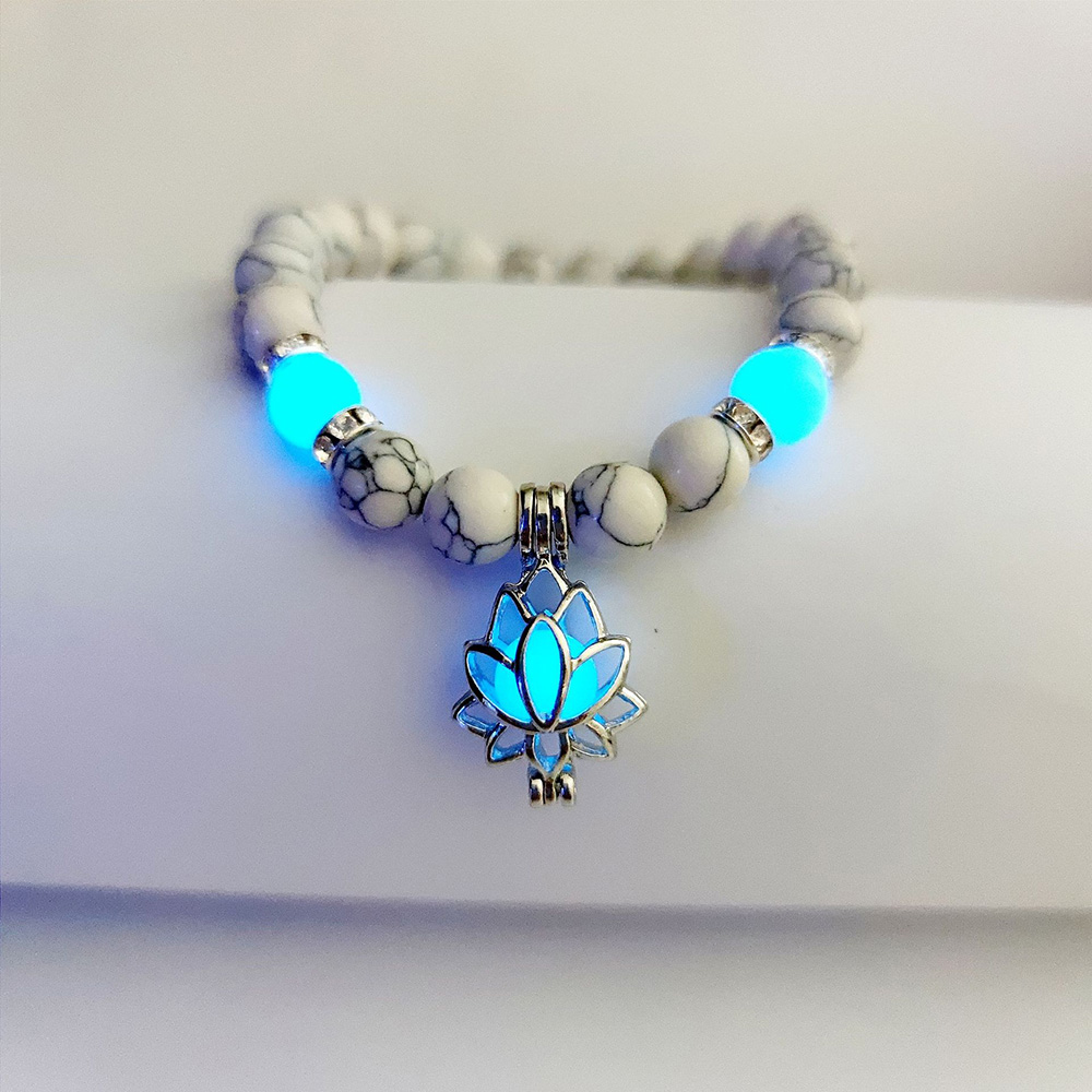 Glow Energy Lotus Natural Stone Bracelet - Kaldas Online Shopping