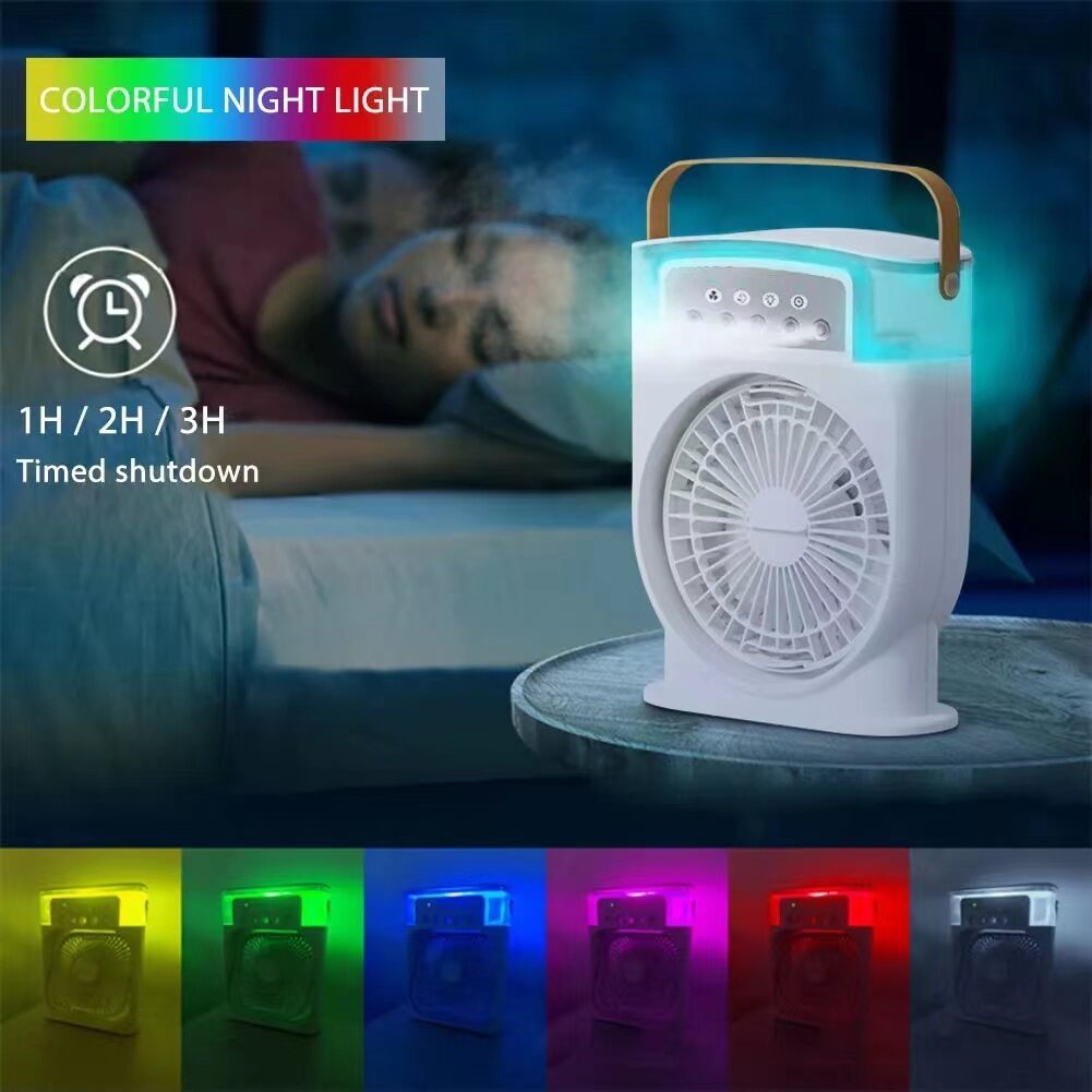Portable USB Air Cooler with Sprays, Colorful Light, and Humidifier