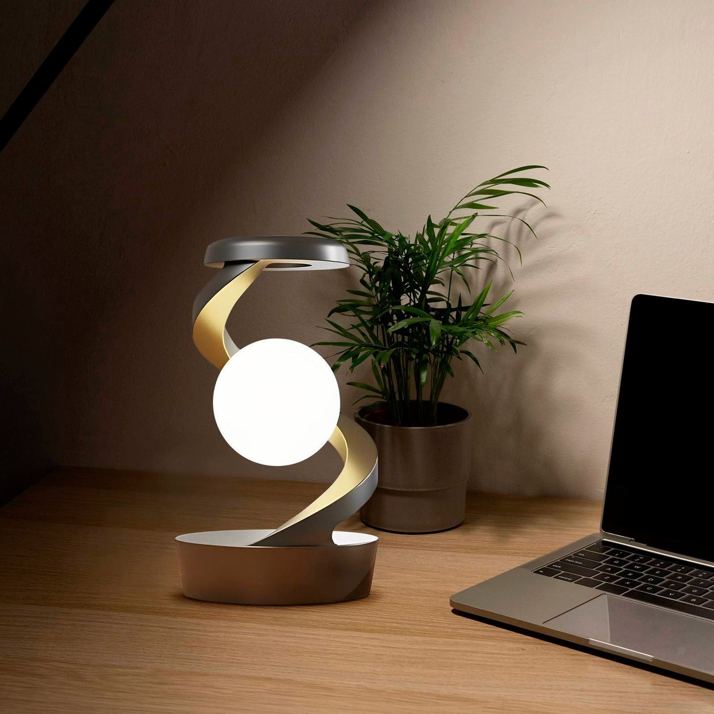 Rotating Moon Lamp with Wireless Charger