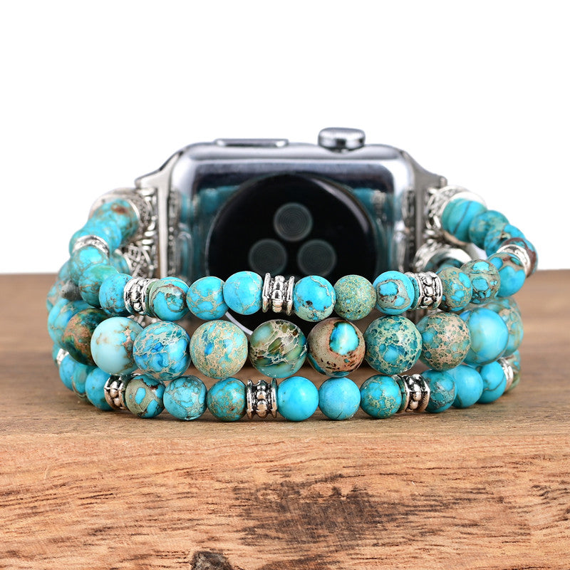 Fashionable All-match Turquoise Beaded Watch Band