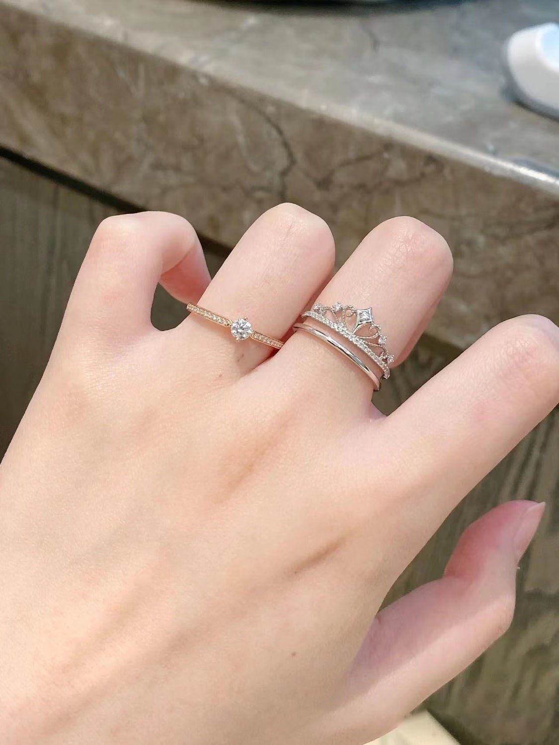 Crown Twin Ring