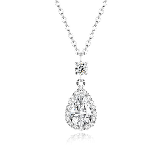 S925 Sterling Silver Spark Drop Necklace