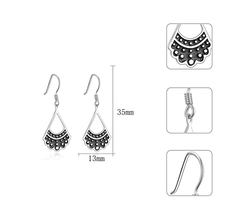 Silver RBG Shaped drop Earrings - Kaldas Online Shopping