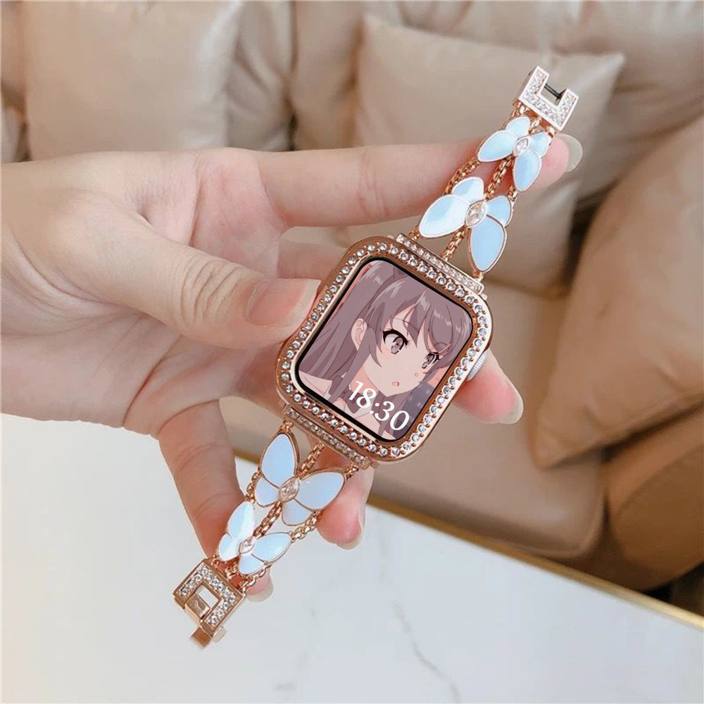 Butterfly Flower Metal Watch Band - Kaldas Online Shopping