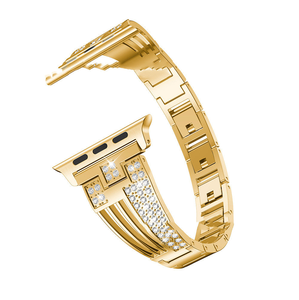 Stainless Steel Rhinestone Watch Band