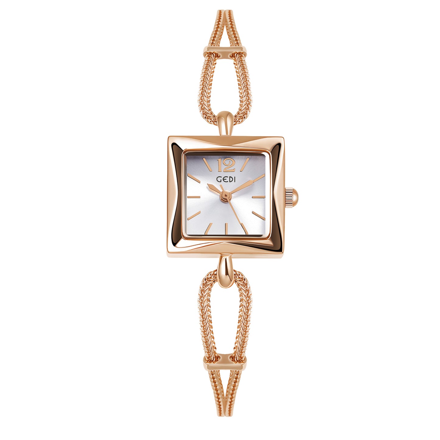 Antique Style Square Plate Alloy Bracelet Watch