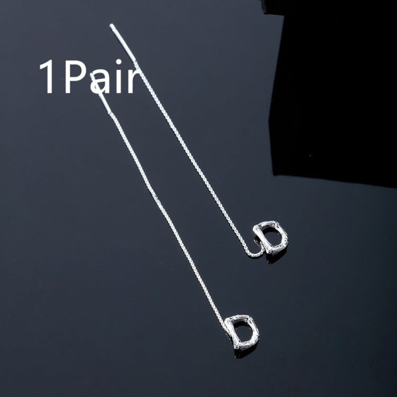 925 Sterling Silver Letters Drop Earrings